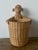 Hollywood Regency Vintage Boho Woven Rattan Monkey Basket For Sale - Image 3 of 7