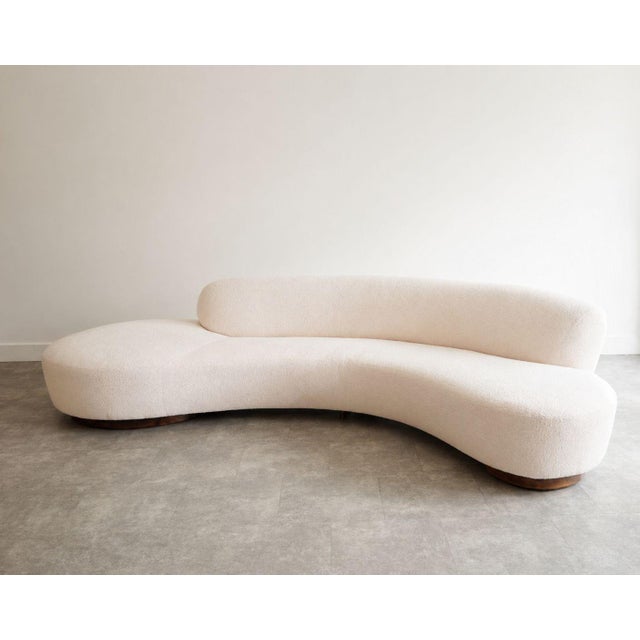 Wood Serpentine Sofa by Vladimir Kagan, Model 150bs For Sale - Image 7 of 10