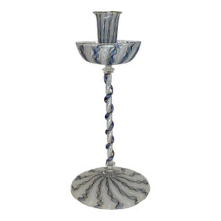 Vintage Murano Glass Tall Candlestick For Sale