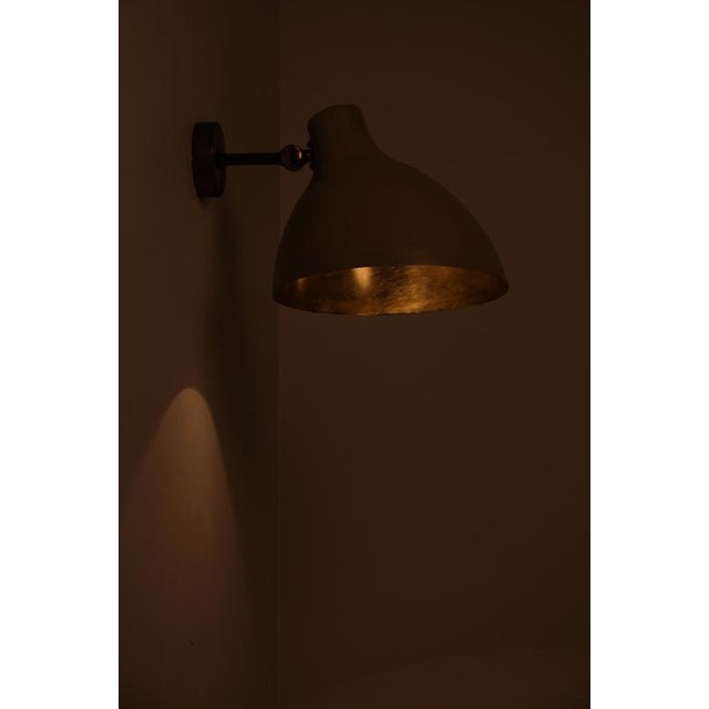 Metal Swedish Modern Wall Lamp attributed to Asea, 1940s, Set of 2 For Sale - Image 7 of 10