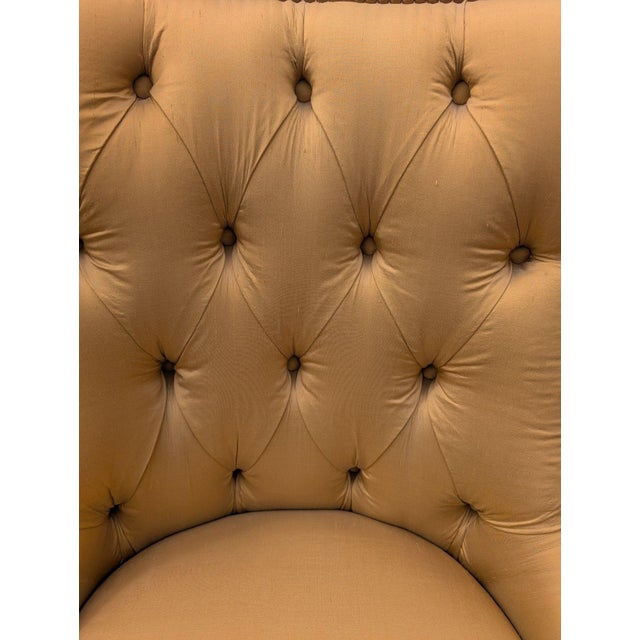 Marge Carson Tufted Gold Dining Chairs With Nailhead Trim, Set of 6 For Sale - Image 15 of 17