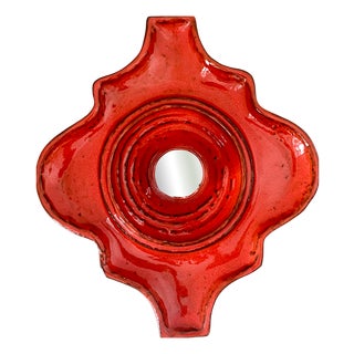 Vintage Fat Lava Red Ceramic Wall Lamp from Hustadt Leuchten, Germany, 1970s For Sale