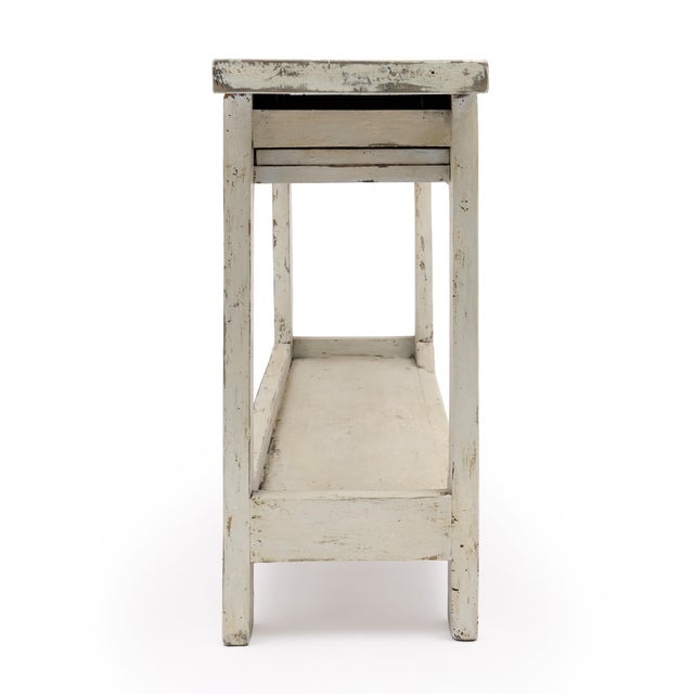 White Painted French Chestnut Worktable, Console, Circa 1930 For Sale - Image 8 of 9