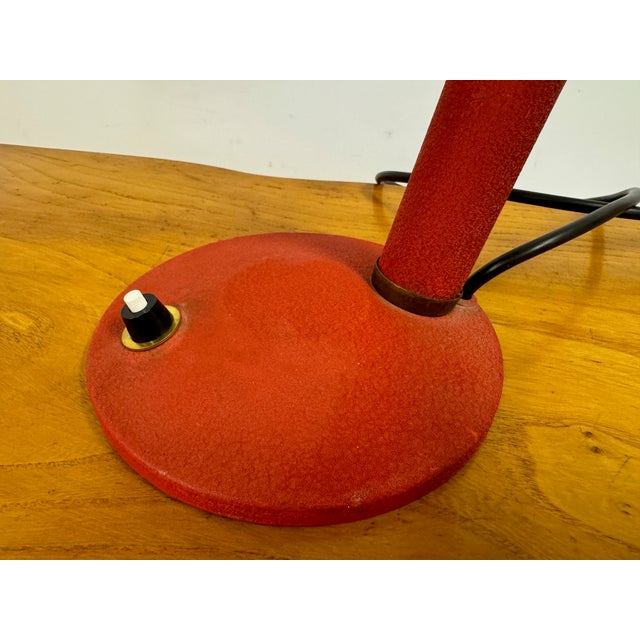 Red Italian Red Table Lamp, 1950s For Sale - Image 8 of 11
