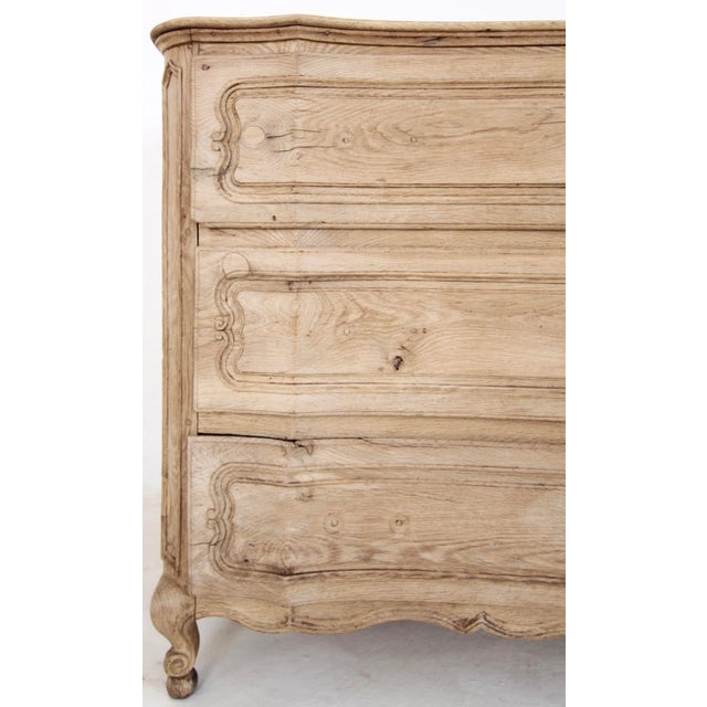 Wood Antique German Baroque Bleached Oak Chest of Drawers, 1700s For Sale - Image 7 of 18