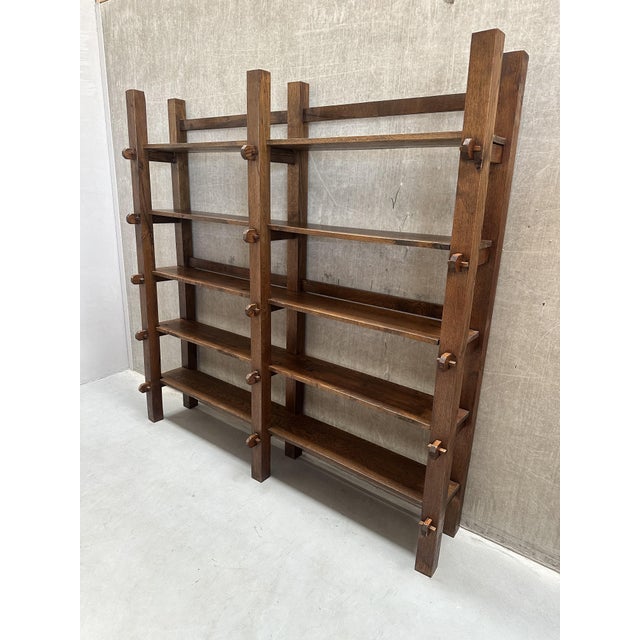 Wood Vintage Brutalist Wabi-Sabi Wall Cabinet in Oak For Sale - Image 7 of 12