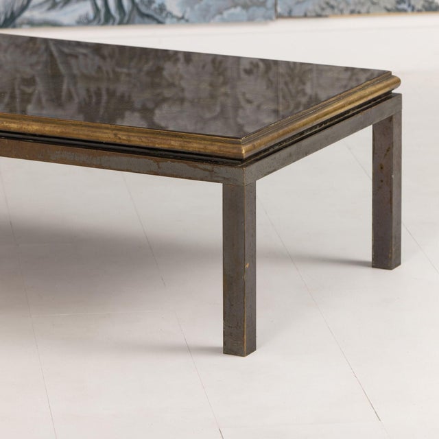 Mid 20th Century Attributed to French Maison Jansen Bronze and Églomisé Coffee Table For Sale - Image 15 of 18