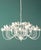 Contemporary Anthropologie Gardenia Floral Iron Chandelier, 38” Diameter, Off-White, 8-Light For Sale - Image 3 of 5
