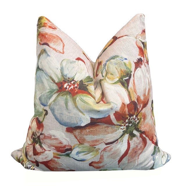 Featuring a romantic vintage floral print, these gorgeous pillows have the feeling of an Old World watercolor painting....