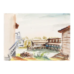 1940s "Gloucester P5.10" Watercolor Painting by Eve Nethercott