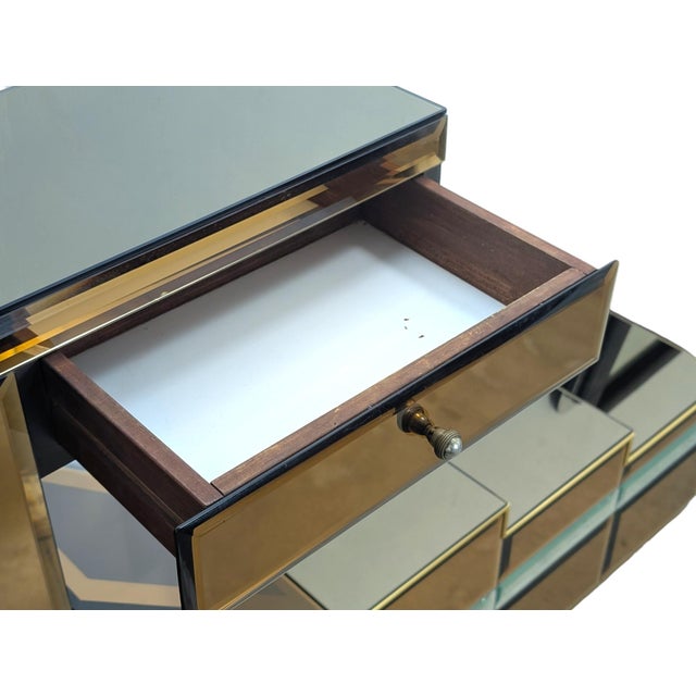 1970s Stepped Console Table with Mirrors and Compartments, 1970s For Sale - Image 5 of 12