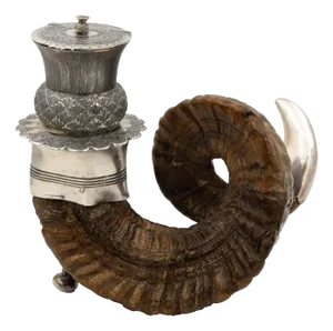 Scottish Ram’s Horn Snuff Mull Scotland, Circa 1880