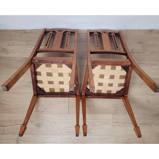 Edwardian Bedroom Chairs in Oak, 1910s, Set of 2 For Sale - Image 16 of 18