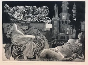 1977 Female Nude Aquatint by Geiger