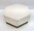 Mid-Century Modern Hexagonal Pouf in Soft White Boucle on Wooden Base, Italy, 1989 For Sale - Image 3 of 7