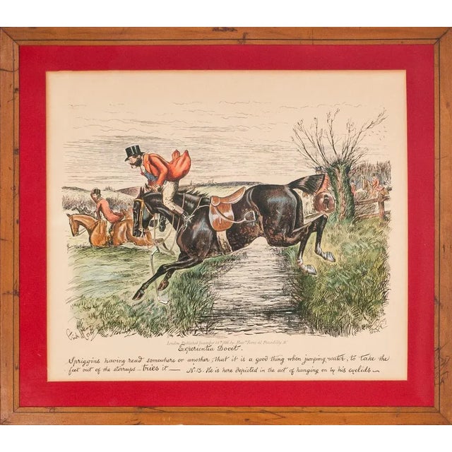"Experientia Docet" Classic Colour Fox Hunt Print by Finch Mason (1850-1915) Published by Fores Piccadilly London 1886 For Sale