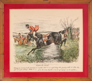 "Experientia Docet" Classic Colour Fox Hunt Print by Finch Mason (1850-1915) Published by Fores Piccadilly London 1886