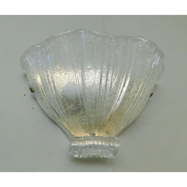 Vintage Italian wall lights with clear Murano glass shades hand blown using graniglia technique / Made in Italy in the...
