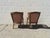 Vintage French Provincial Style Caned Tufted Armchair Set Heavy Wear For Sale - Image 6 of 9