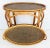 Vintage Rattan Grasscloth Oval Removable Tray Top Table For Sale - Image 4 of 10