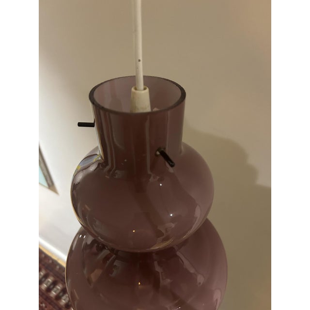 Mauve Vintage Glass Pendant Light, 1970s For Sale - Image 8 of 11