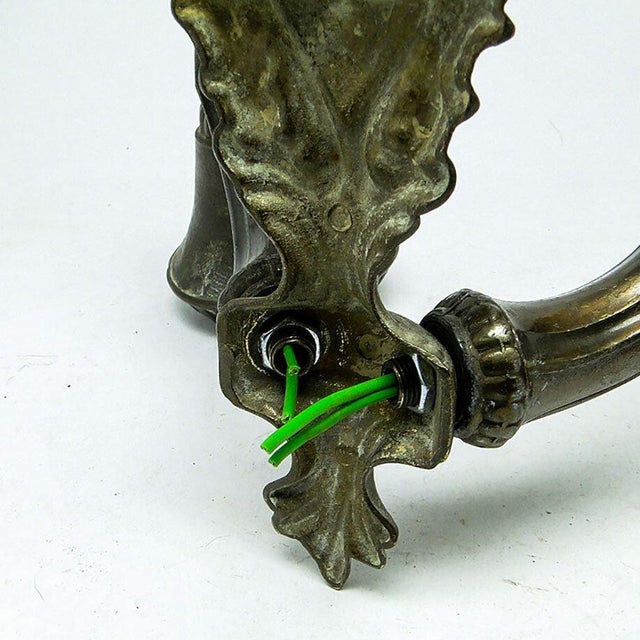 Eclectic Two-Armed Wall Lamp, Poland, 1950s For Sale - Image 6 of 8