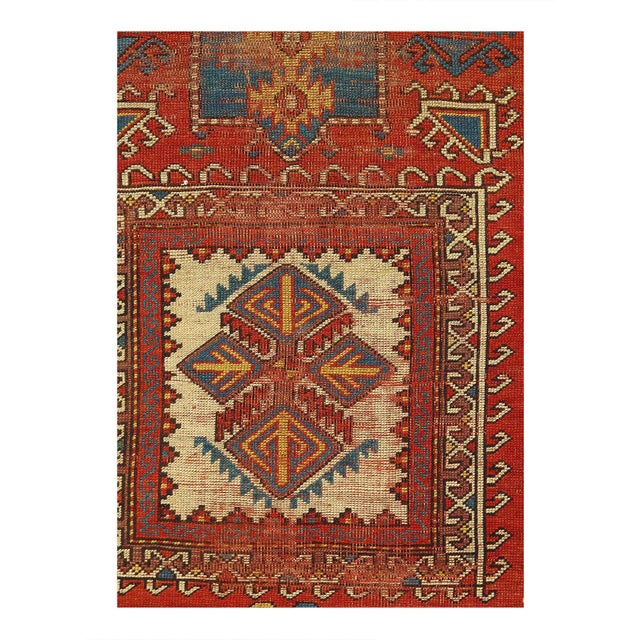 Antique Russian Kazak Design Rug. Hand knotted 100% hand-spun lamb's wool rug with all natural dyes. on a WOOL foundation....