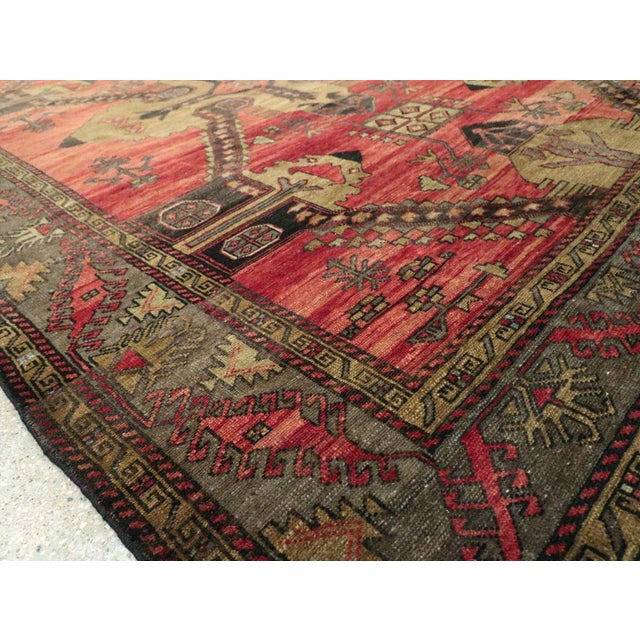 Mid-20th Century Handmade Turkish Tribal Room Size Accent Rug For Sale - Image 9 of 10