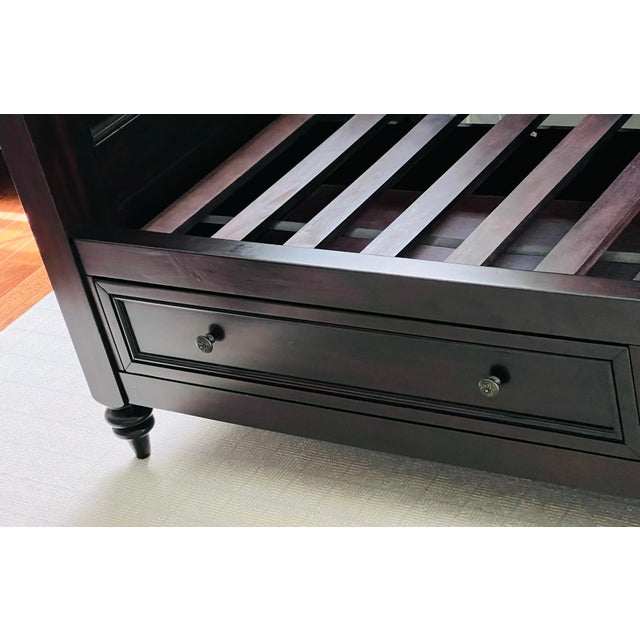 1980s Vintage Carson Piere Scott Twin Plantation Style Bed With Storage For Sale - Image 5 of 12