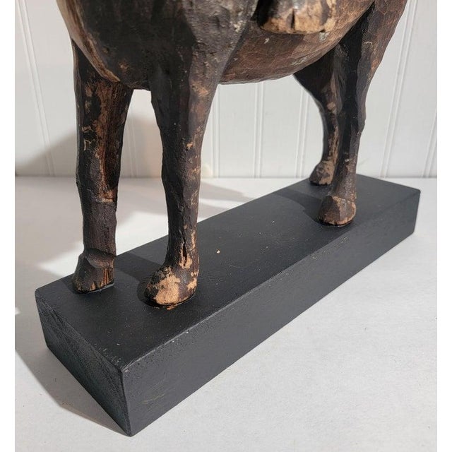 Early 19th Century Colonial Era Hand Carved Wooden Horse and Rider For Sale - Image 5 of 7