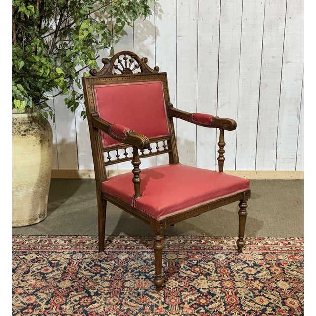 Set of Breton Armchair and Ottoman, 1930s For Sale - Image 3 of 16