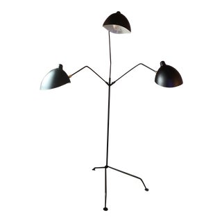 Vintage Serge Mouille 3-Arm Floor Lamp For Sale