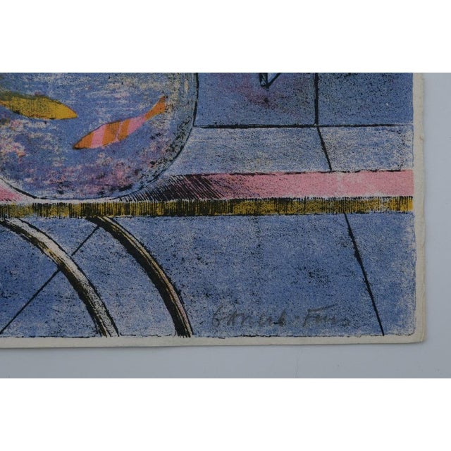 Pierre Garcia-Fons, Composition à la fenêtre Aqua, Lithograph For Sale - Image 7 of 8