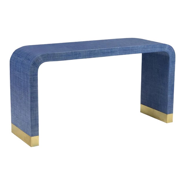 Chelsea House Waterfall Console in Blue For Sale