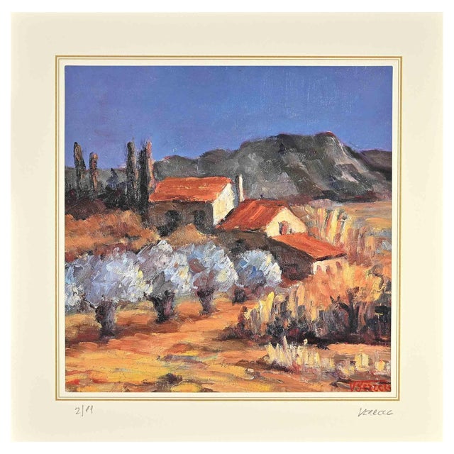 After Nicholas Verrall, Landscape, Lithograph, Late 20th Century For Sale