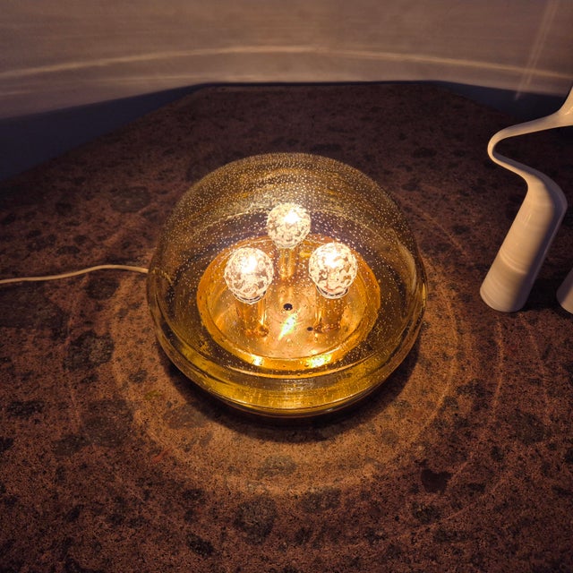 Mid-Century Brass and Glass Flush Mount from Lampukas, Finland, 1960s For Sale - Image 13 of 14