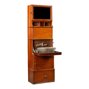 Early 20th Century Wooden Ship Dresser and Wash Basin