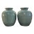 Pair of Early 19th Century Chinese Green Celadon Pots With Dragon, Ruyi, and Wave Motifs For Sale