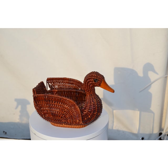 Mid-Century Modern Late 20th Century Woven Duck Basket For Sale - Image 3 of 6