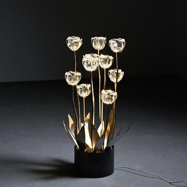 Royal Copenhagen Sculptural Floral Lamp from Royal Copenhagen, Denmark, 1960 For Sale - Image 4 of 17