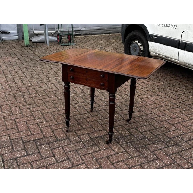 Victorian Mahogany Pembroke Drop Leaf Side Table For Sale - Image 9 of 11