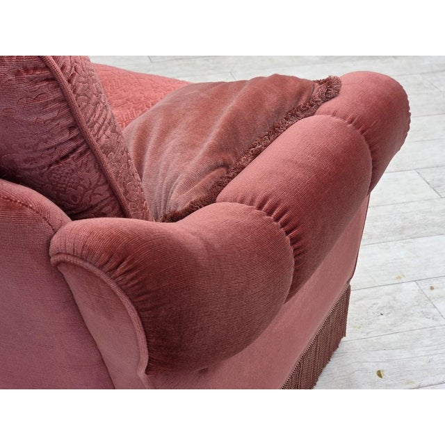 Scandinavian 2-Seater Sofa in Pink Furniture Velour, 1980s For Sale - Image 11 of 17