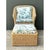 Vintage Woven Rattan Chair and Ottoman in Schumacher “Garden Gate” For Sale - Image 11 of 15