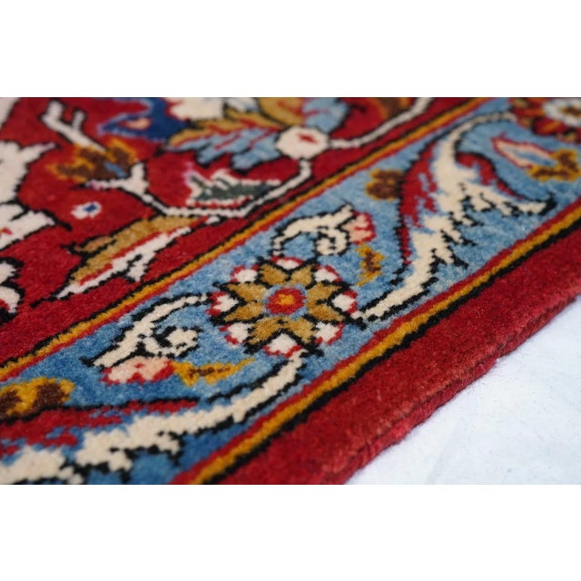 1960s Extremely Fine Persian Qum Wool Rug 7'10'' X 10'11'' For Sale - Image 5 of 11