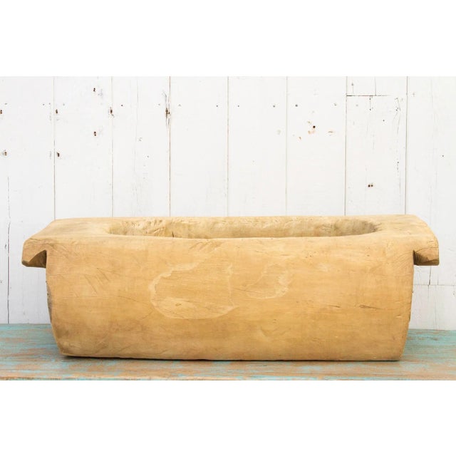 Farmhouse Large Farmhouse Bleached Wood Planter For Sale - Image 3 of 11