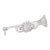 1980s Raymond Yard Diamond Platinum Trombone Pendant For Sale