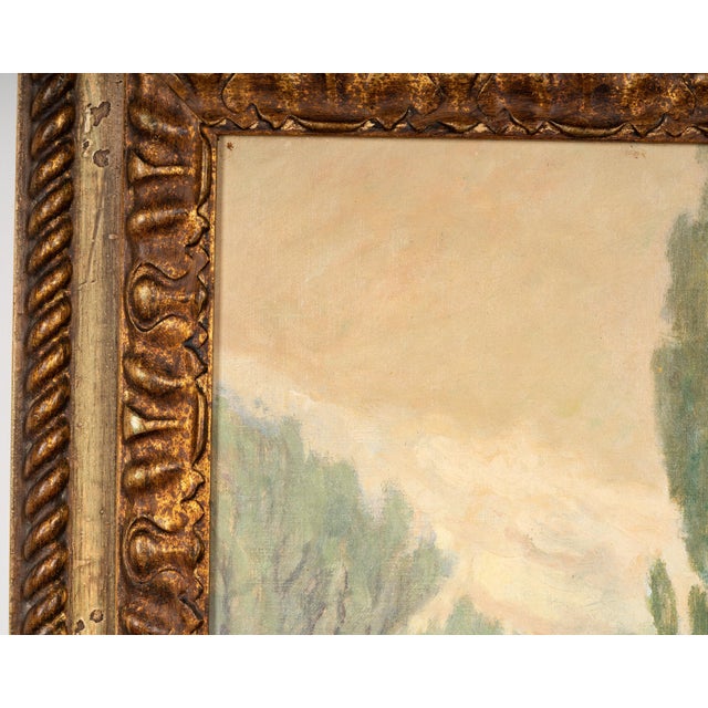 Traditional Original Oil Painting "Eucalyptus in Mediterranean Landscape" For Sale - Image 3 of 10