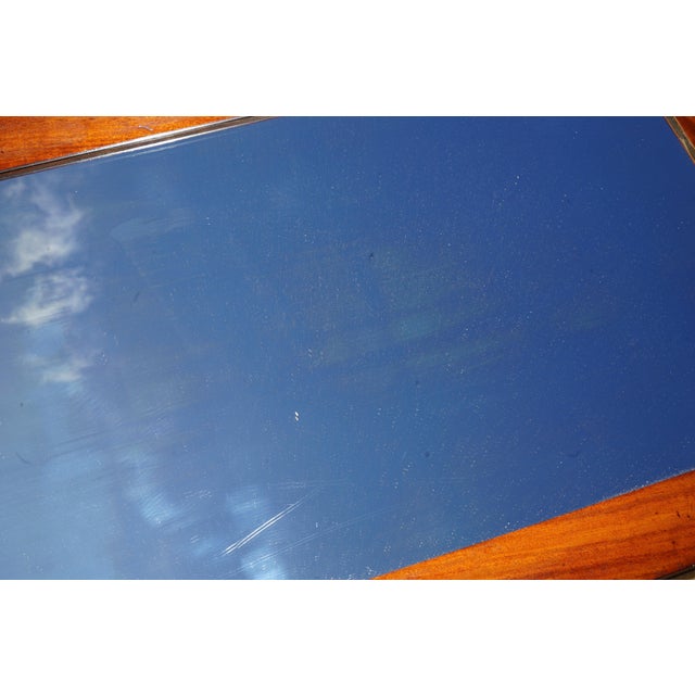 Blue Antique English Georgian Wall-Mounted Mirror with Bevelled Hardwood Frame For Sale - Image 8 of 11
