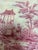 Yellow and Pink Toile Fabric Remnant For Sale - Image 4 of 4