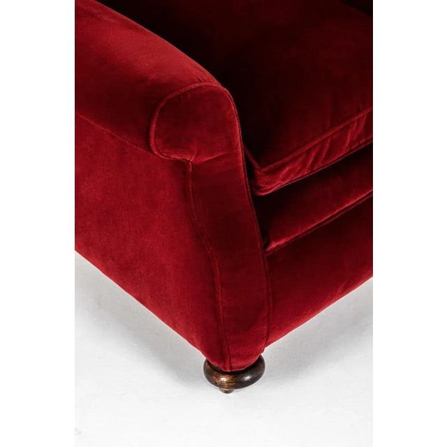 Victorian Red Velvet Armchair For Sale - Image 10 of 13